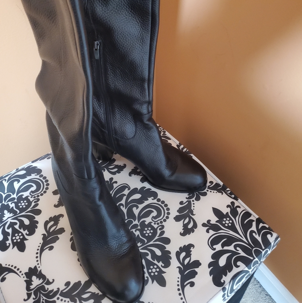 Via Spiga Black Leather Knee-high Boots